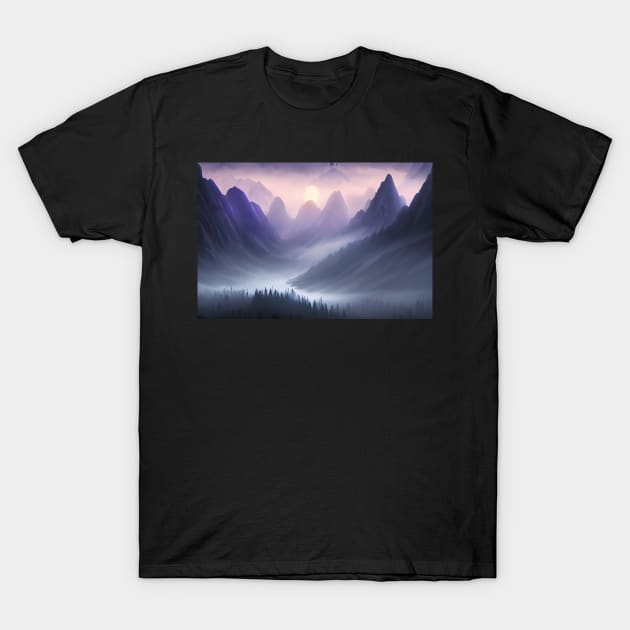 purple misty mountain T-Shirt by Annka47